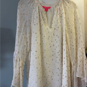 Lilly Pulitzer Cream and Gold Blouse